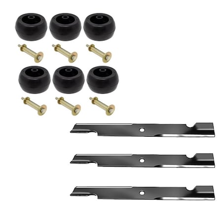 Aic Replacement Parts Blade Deck Wheel Kit Fits Exmark Lazer Z Series with 60 Deck 103-6403 103-3168 103-3168-WITHBLADES-RAP